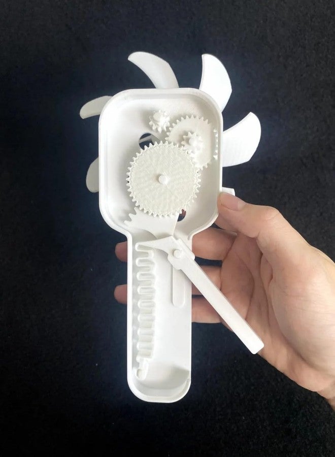 3D Craft 3D Printed Mechanical Fan Assembly Kit, White, DIY Educational Model - Image 2